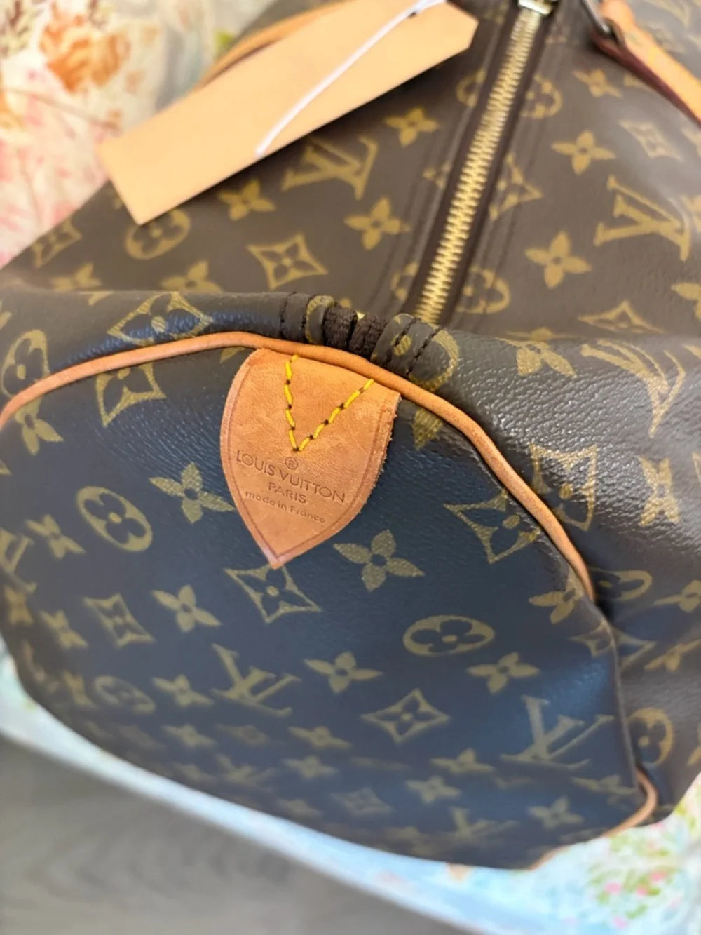 Louis Vuitton Monogram Canvas Keepall 55 Duffel Bag with Vachetta Trim